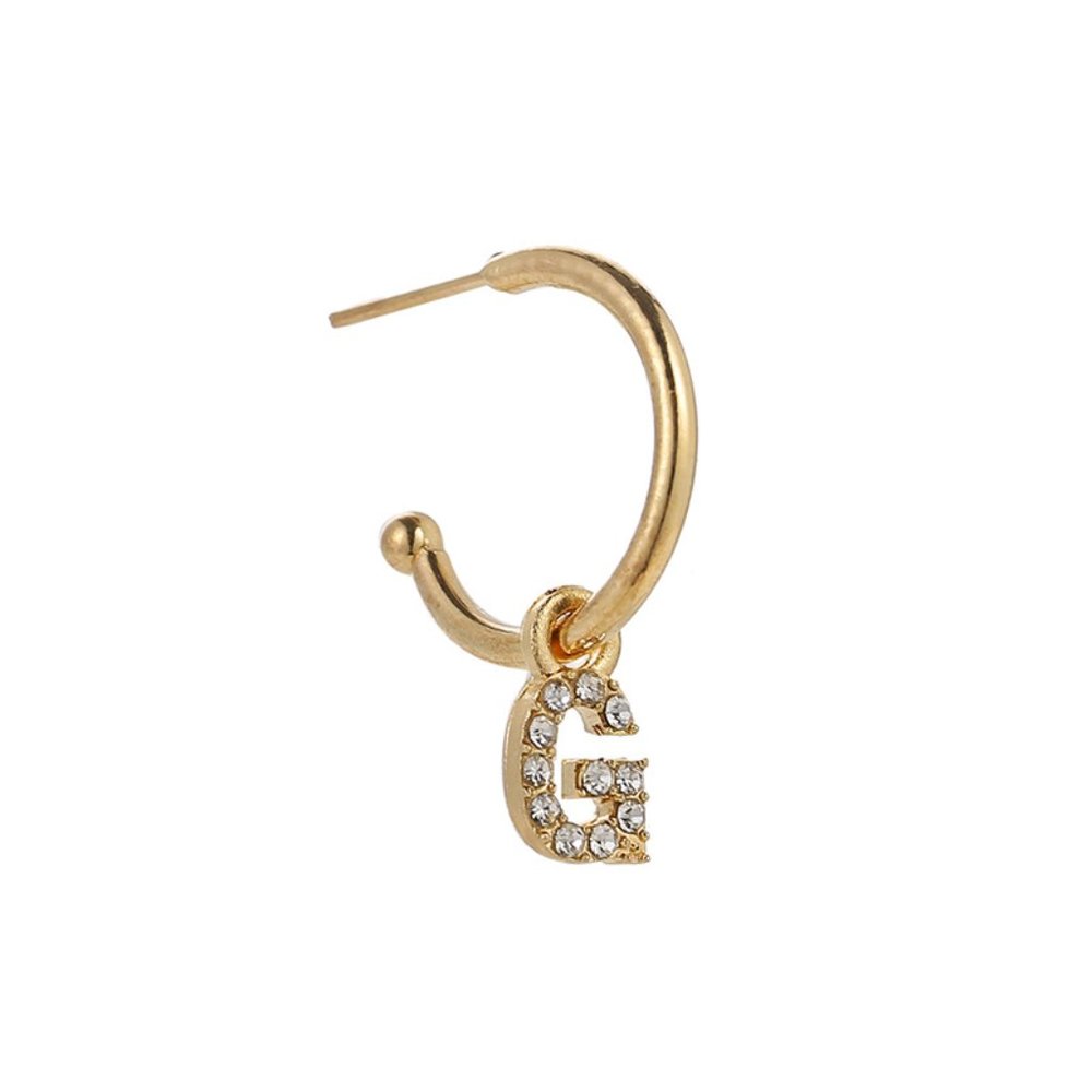Gold Tone Alphabet Initial Earring Letter G 3 Pack